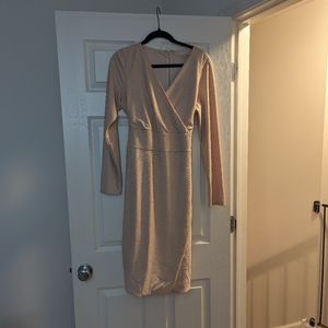 Peach / light pink  Faux wrap , pleated dress XL Rachel Rachel Roy